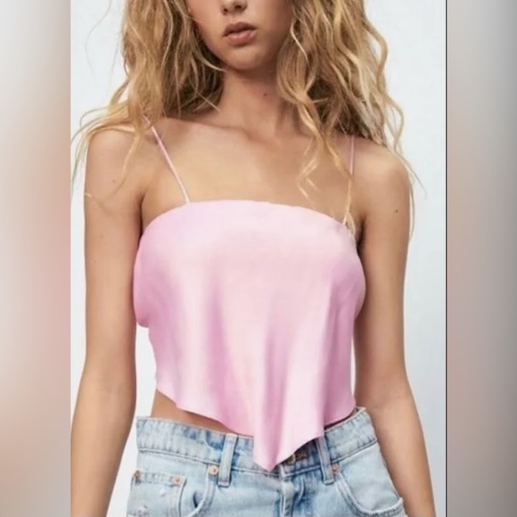 Zara Handkerchief Scarf Pink Party Crop Top - Picture 9 of 9